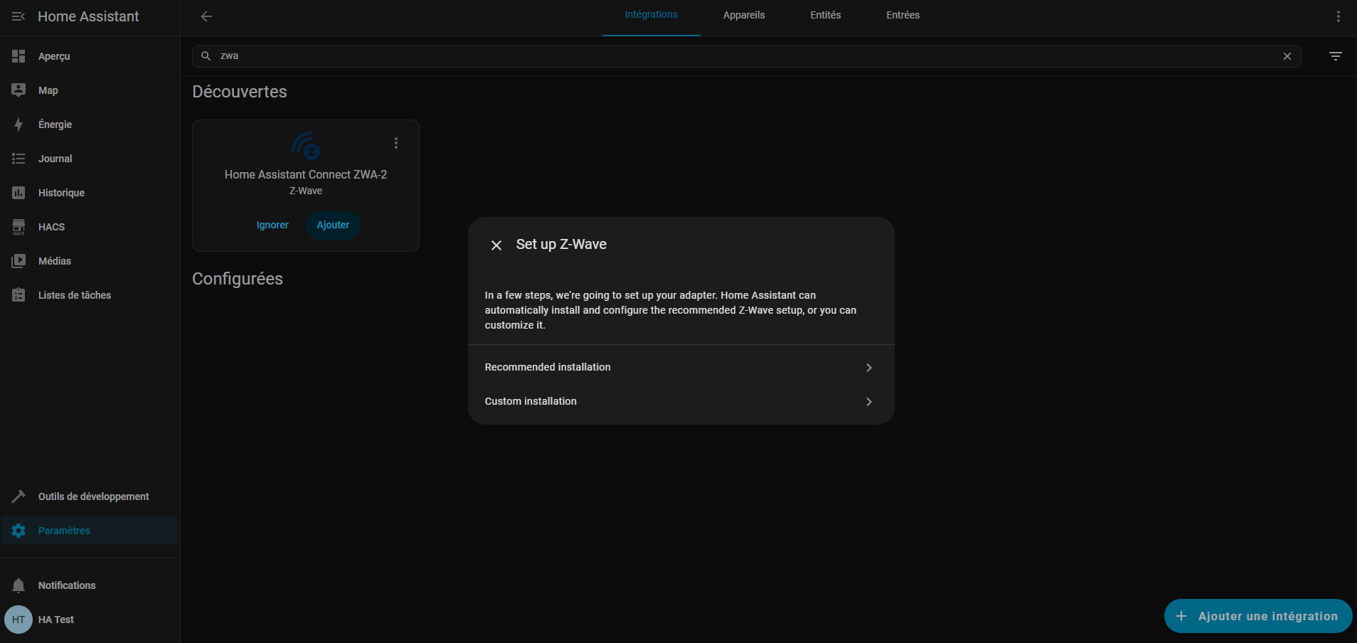 Home Assistant Connect ZWA-2