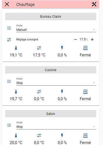 Thermostat TPI - Liste thermostats