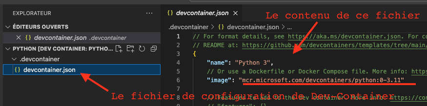 devcontainer json
