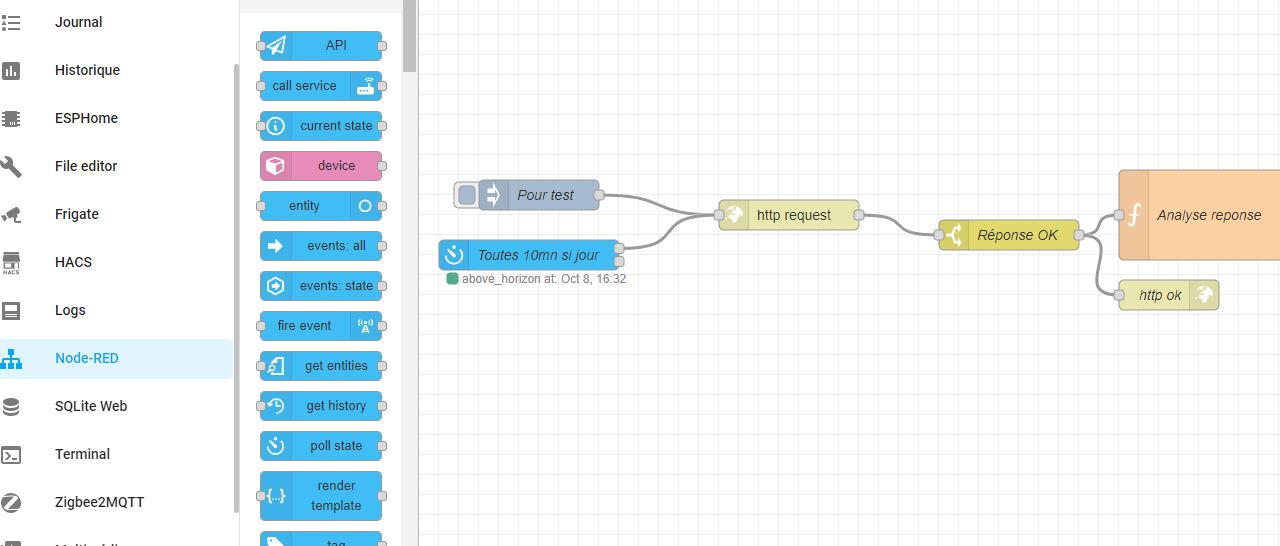 Exemple Node-Red dans Home Assistant