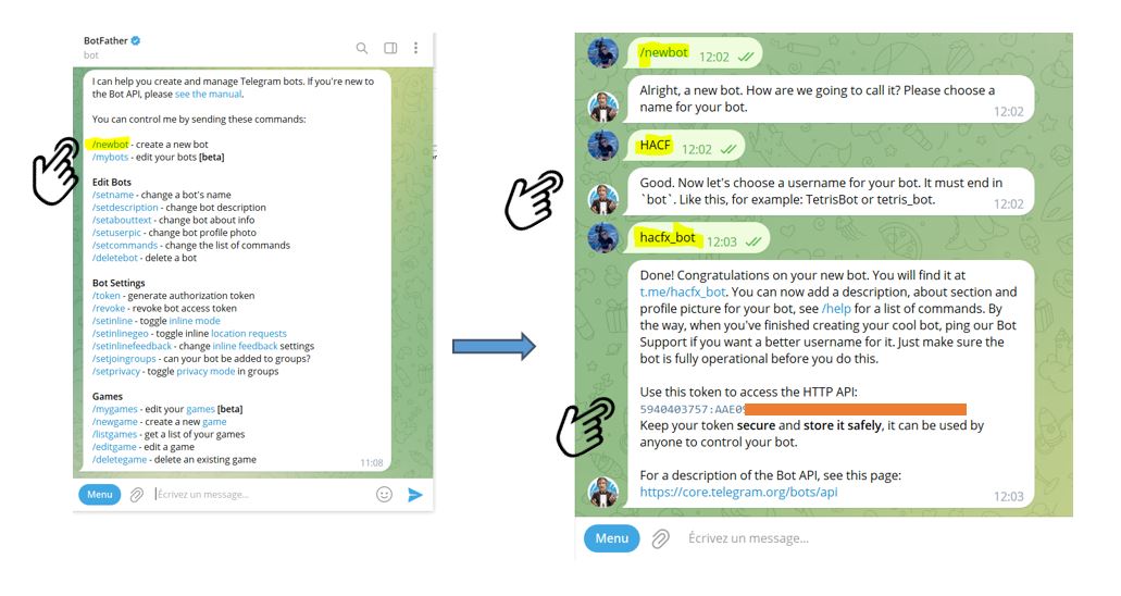 Création d’un bot Telegram avec Botfather