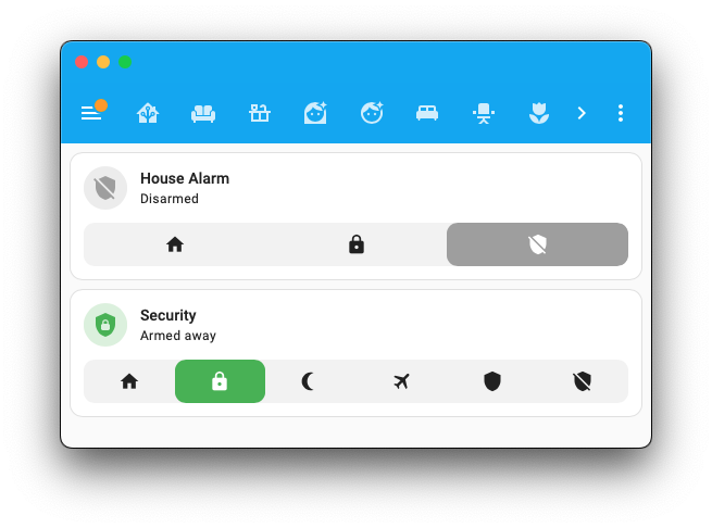 Nouvelles fonctionnalités de la carte tuile : Modes alarme